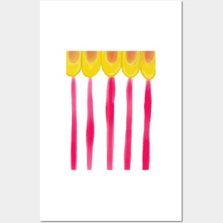 Circus Tent Stripe, Pink and Gold Palette Posters and Art
